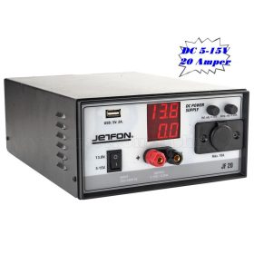   Univerzális szabályozható Szerviz és Labor tápegység 5-15 Volt 20 Amper Jetfon JF-20 