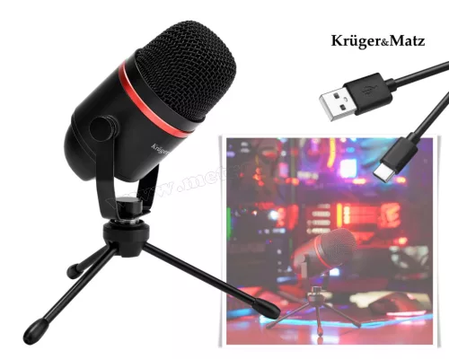 Asztali stúdió mikrofon USB csatlakozással KM0768