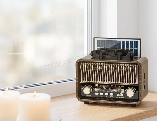 Napelemes Bluetooth Retro rádió Multimédia lejátszó KM832