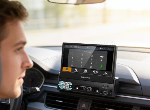 Apple CarPlay és Android Auto 1DIN Multimédia fejegység 7"-os motoros LCD érintőképernyővel Kruger&Matz KM2018
