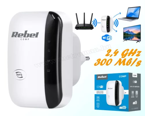 Rebel Comp Vezeték nélküli WiFi jelerősítő 2.4 GHz KOM1030