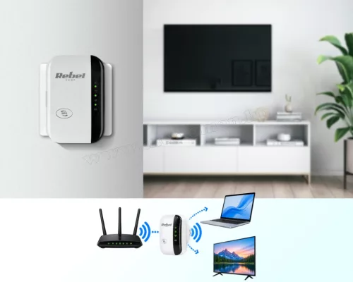 Rebel Comp Vezeték nélküli WiFi jelerősítő 2.4 GHz KOM1030
