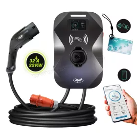   Elektromos autó töltőállomás, Fali töltő 22Kw Type2 PNI KW22-BT RFID