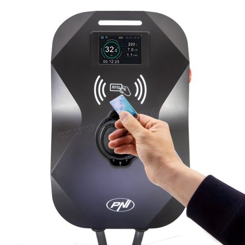 Elektromos autó töltőállomás, Fali töltő 22Kw Type2 PNI KW22-BT RFID