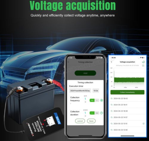 Bluetooth akkumulátortesztelő és figyelő Konnwei BK300 12V/24V