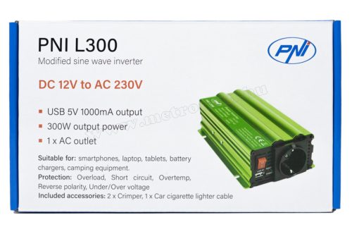 12V/230V feszültségátalakító Inverter PNI L300W
