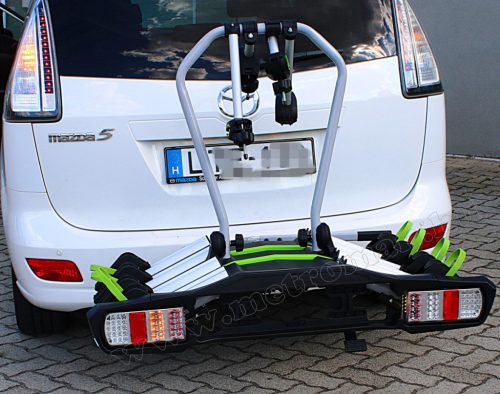 Autós kerékpártartó, kerékpárszállító vonóhorogra, Dönthető TB-006D4 LED