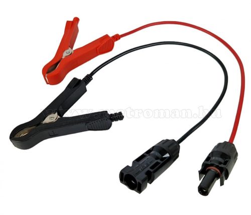 Napelem MC4 csatlakozó akkumulátor csipesszel M0146MC4