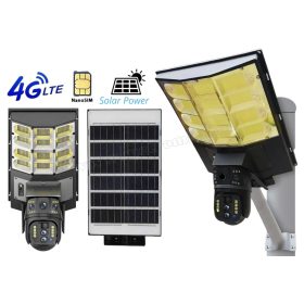   Napelemes 4G IP kamera, mobilnetes SIM kártyás kültéri biztonsági kamera Kültéri LED lámpa  M0201-4G-PTZ-LED DualCam V380PRO