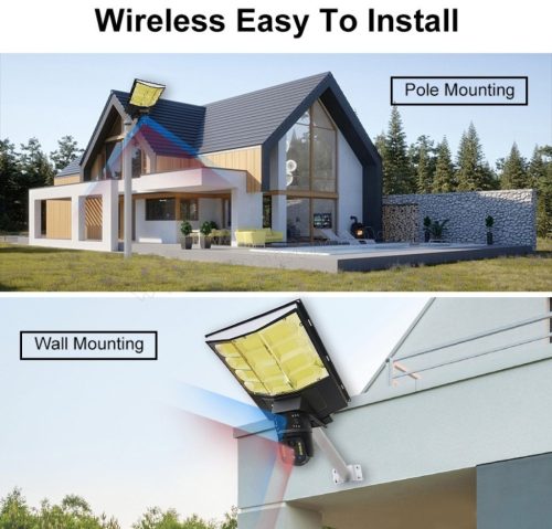 Napelemes 4G IP kamera, mobilnetes SIM kártyás kültéri biztonsági kamera Kültéri LED lámpa  M0201-4G-PTZ-LED DualCam V380PRO