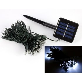   Napelemes Karácsonyi LED égősor, Kerti Fényfüzér, Kültéri, M0304 Hideg Fehér