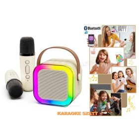  Hordozható vezeték nélküli Bluetooth karaoke hangszóró 2 mikrofonnal  M0358