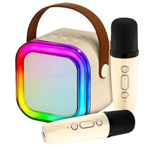 Hordozható vezeték nélküli Bluetooth karaoke hangszóró 2 mikrofonnal  M0358