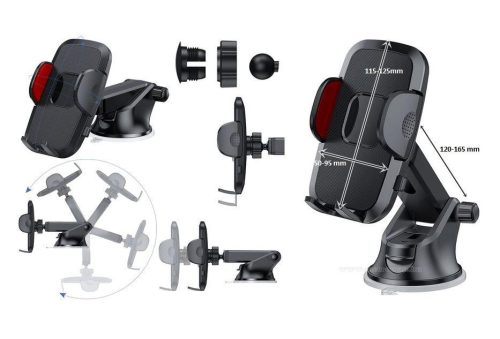 Univerzális tapadókorongos telefon és GPS navigáció autós tartó M0384