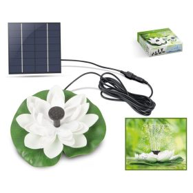 Úszó napelemes szökőkút fehér tavirózsa M11224A 