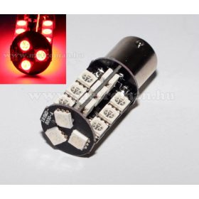   Autós LED izzó BA15S, 27SMD LED-es, Piros, MM-BA15-27SMD5050P