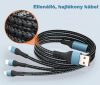 Univerzális Micro-USB  USB-C és iPhone Lightning telefon töltőkábel M12019