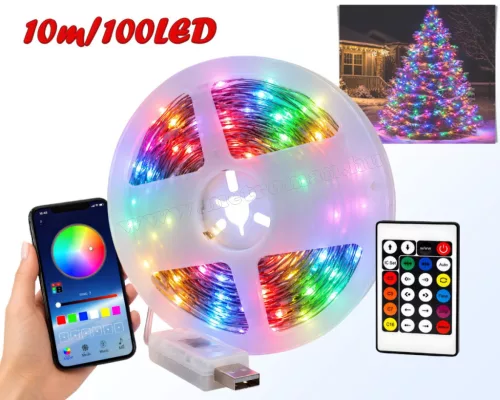 Karácsonyi kültéri LED fényfüzér USB tápcsatlakozással M12446USB