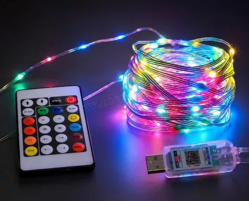 Karácsonyi kültéri LED fényfüzér USB tápcsatlakozással M12446USB
