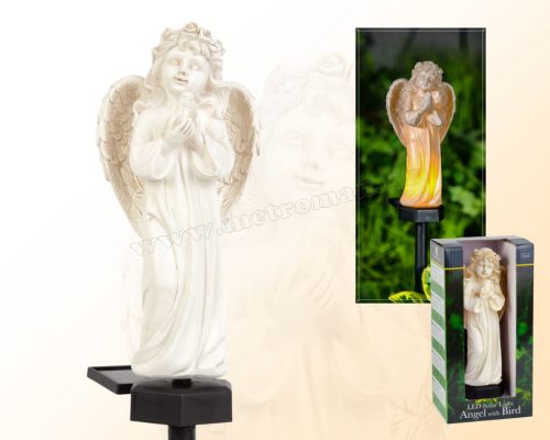 Napelemes kerti hangulatfény Angyalka madárral M13002C