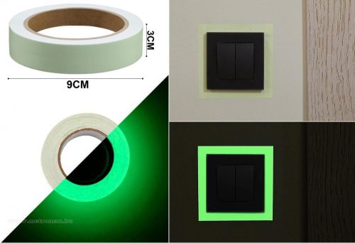 Fluoreszkáló matrica Sötétben világító szalag 5M M1369