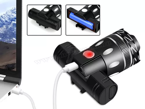Első és hátsó LED kerékpár lámpa szett M14391USB