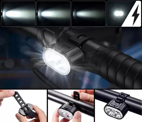 Első és hátsó Kerékpár lámpa szett M14488USB