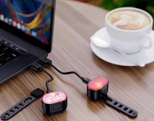 Első és hátsó Kerékpár lámpa szett M14488USB