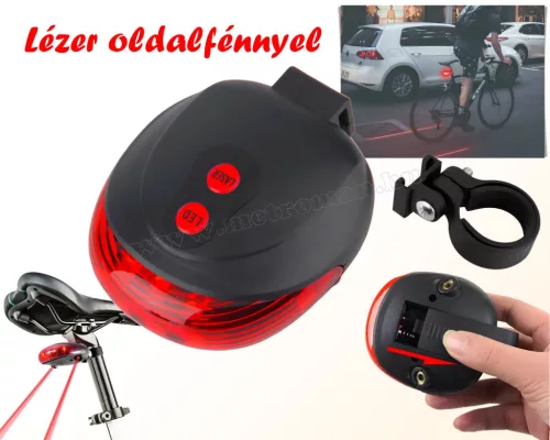 LED-es kerékpár hátsó lámpa lézer oldalfénnyel M14498