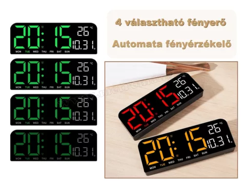 Digitális ébresztőóra hőmérővel M15401A