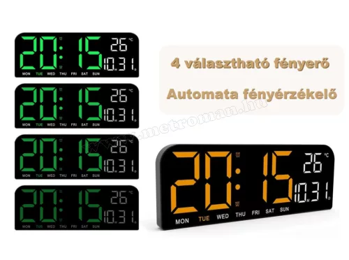 Digitális ébresztőóra hőmérővel M15401B