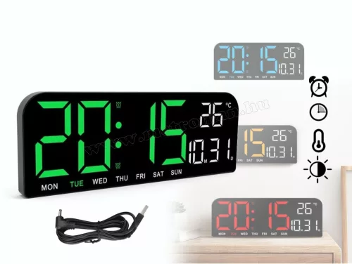 Digitális ébresztőóra hőmérővel M15401C