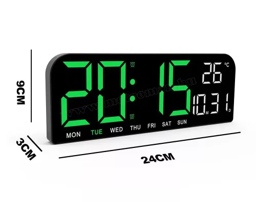 Digitális ébresztőóra hőmérővel M15401C