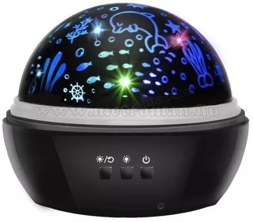 Hangulatos éjszakai fény Csillagos égbolt / Tenger víz alatti világ RGB LED projektor M1652-Black