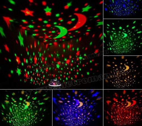 Hangulatos éjszakai fény Csillagos égbolt / Tenger víz alatti világ RGB LED projektor M1652-Blue