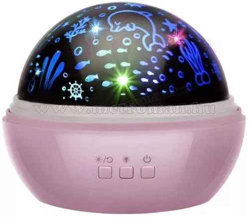Hangulatos éjszakai fény Csillagos égbolt / Tenger víz alatti világ RGB LED projektor M1652-Pink
