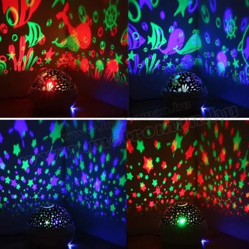 Hangulatos éjszakai fény Csillagos égbolt / Tenger víz alatti világ RGB LED projektor M1652-Pink