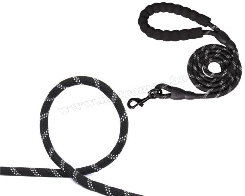 Fényvisszaverő kutyapóráz  120 cm fekete M19360F