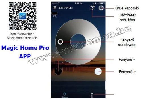 Wifi távirányító modul, Wifi LED szalag vezérlő és fényerő szabályzó M1937 Magic Home Pro