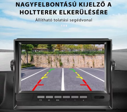 Kamion, teherautó, munkagép 4PIN ipari AHD tolatókamera szett 7" LCD monitorral M2108-AHD