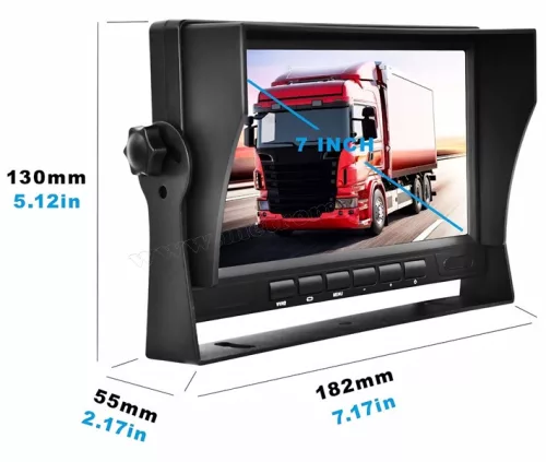 Kamion, teherautó, munkagép 4PIN ipari AHD tolatókamera szett 7" LCD monitorral M2108-AHD