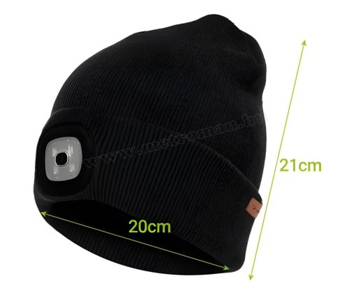 Kötött sapka újratölthető LED lámpával M22663