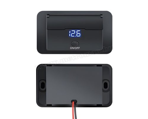 Autós beépíthető USB-A USB-C gyorstöltő feszültségmérővel M24901AX4