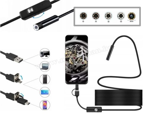 Android USB Endoszkóp kamera LED világítással M253-2M FHD