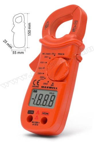 Digitális lakatfogó multiméter  Maxwell 25605