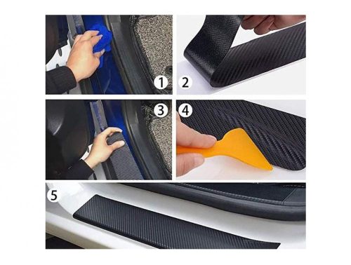 Autó fólia, öntapadós 3D fekete Karbon szalag matrica 3 méter M2597