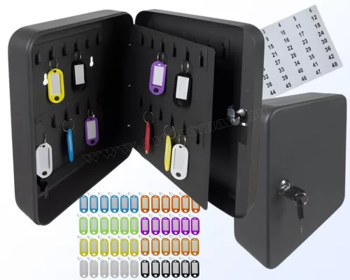 Kulccsal zárható kulcsszéf színes jelölő bilétákkal M2628