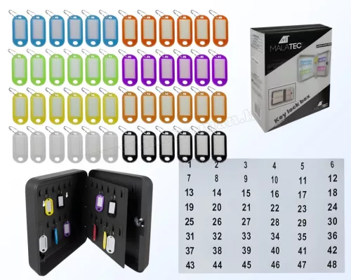 Kulccsal zárható kulcsszéf színes jelölő bilétákkal M2628