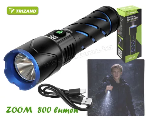 Nagy fényerejű tölthető LED zseblámpa Kézi elemlámpa M26950