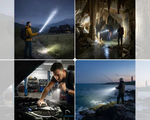 Nagy fényerejű tölthető LED zseblámpa Kézi elemlámpa M26950